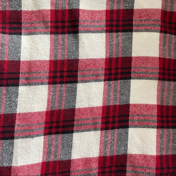 BDG | Boyfriend Fit Red and White Plaid Flannel - Picture 4 of 14
